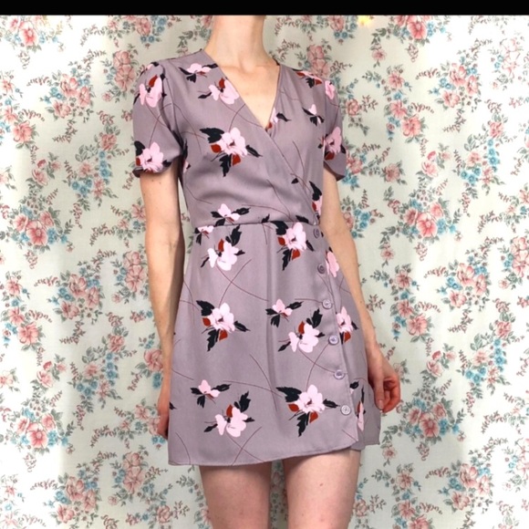 🐦- Leith sz S Dusky Light Purple Quail Cherry Blossom Dress - Picture 7 of 9